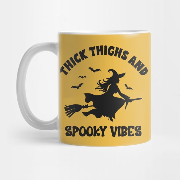 Funny Halloween Witch Silhouette: Thick Thighs and Spooky Vibes by TwistedCharm